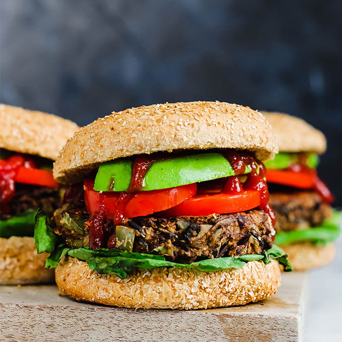 Smoky Wild Rice Mushroom Veggie Burgers