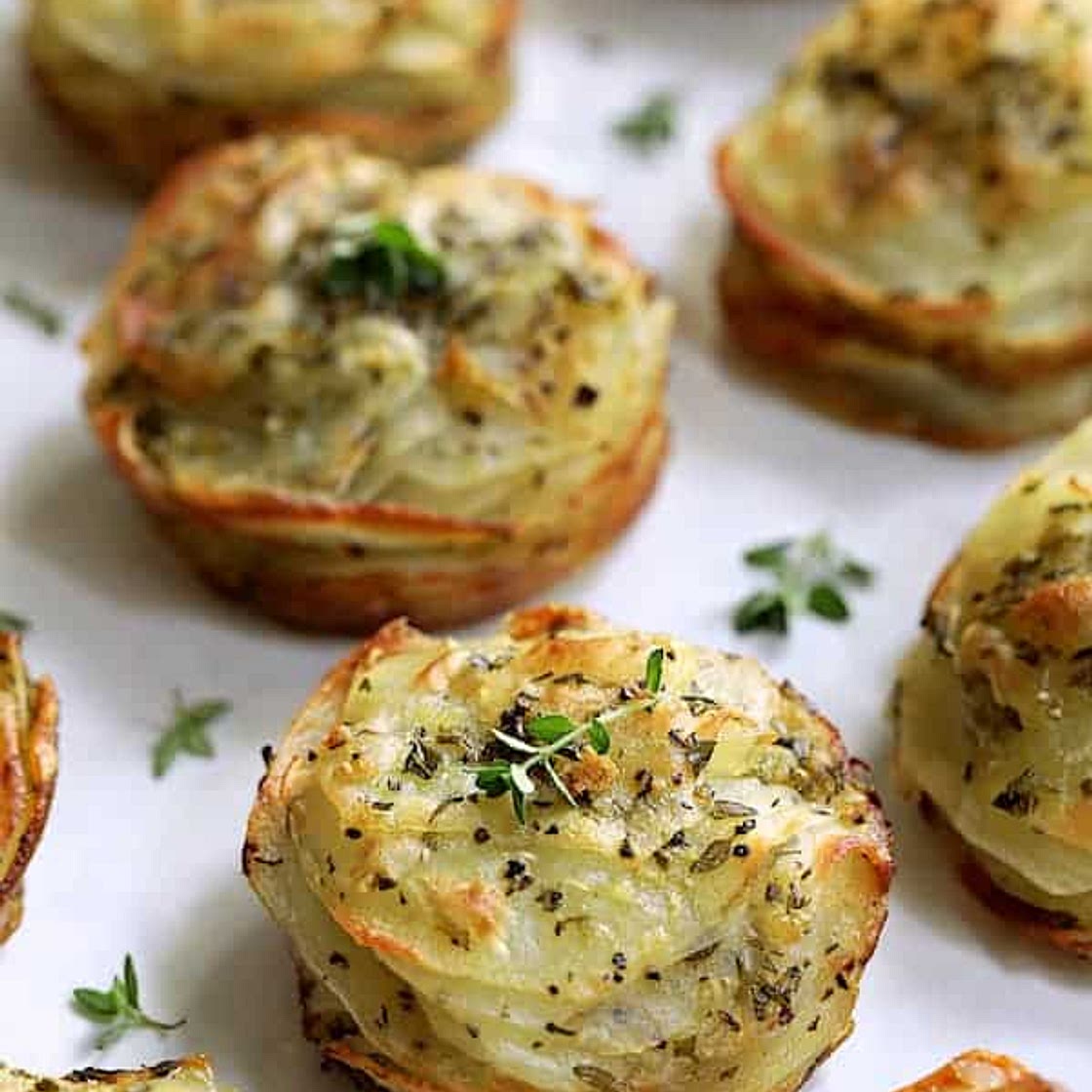 Garlic Herb Muffin Pan Potato Galette Recipe