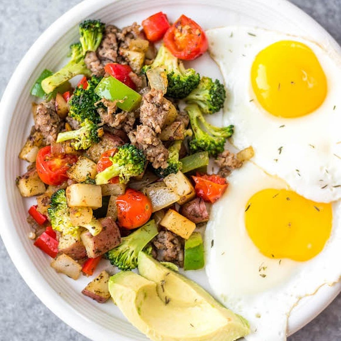 Whole30 Mediterranean Sausage Hash: Paleo, Gluten-Free, Egg Free Breakfast