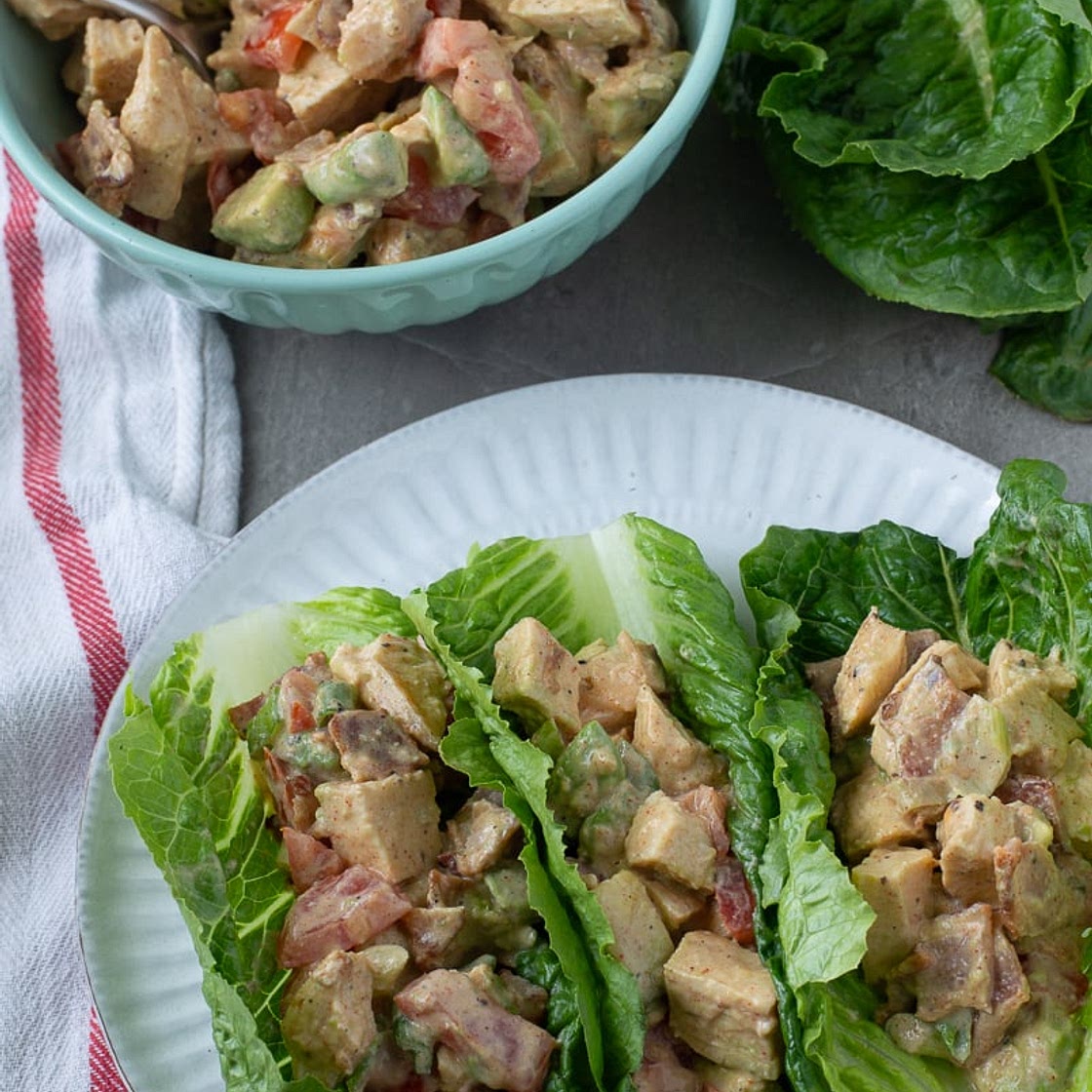 BLT Avocado Chicken Salad Wraps