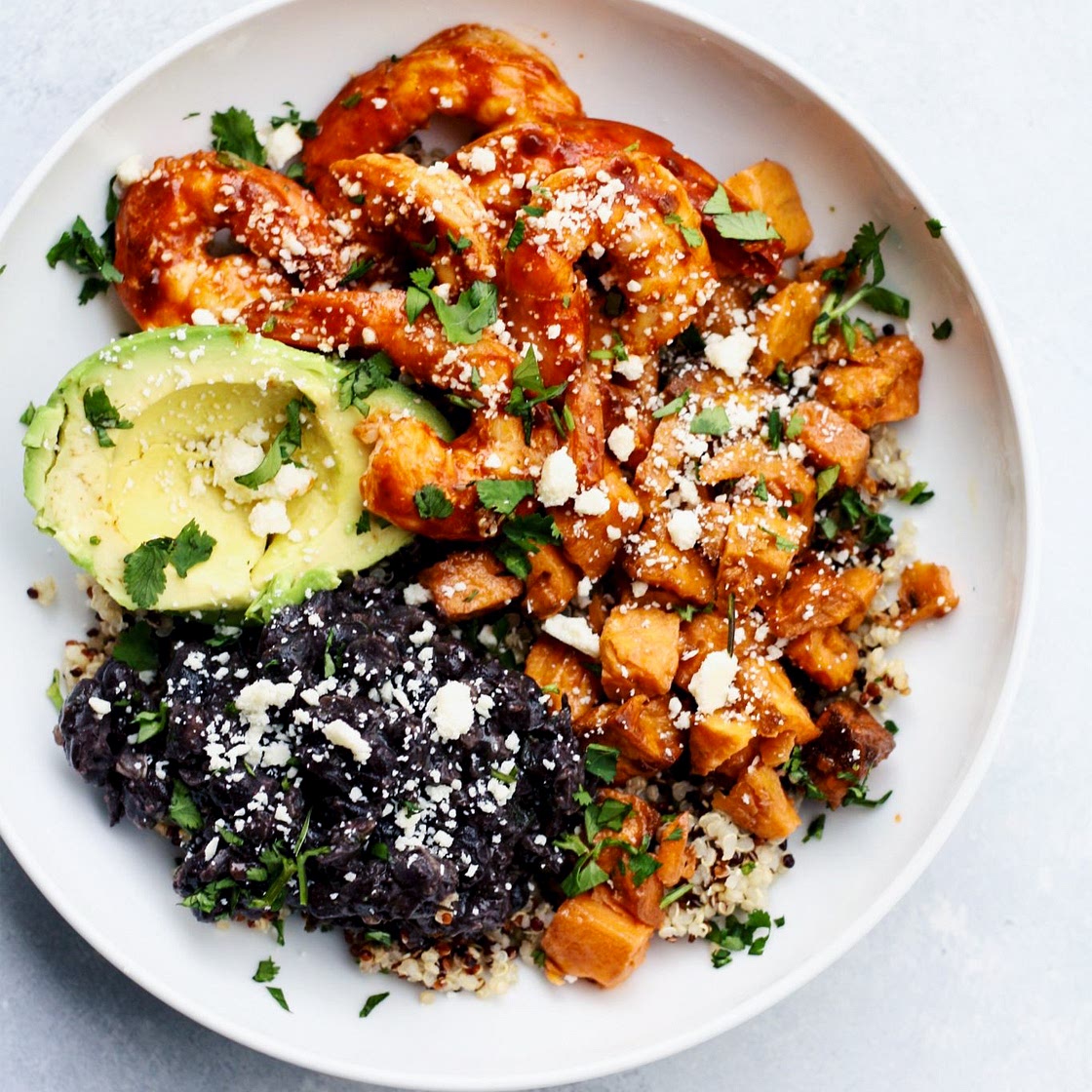 spicy shrimp & quinoa bowls