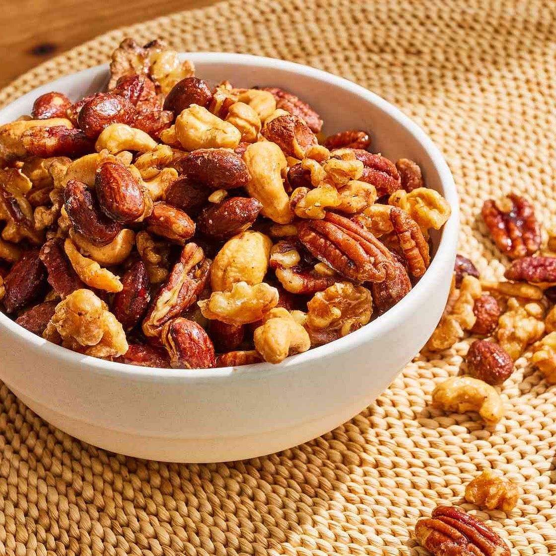 Sweet, Salty, Spicy Party Nuts