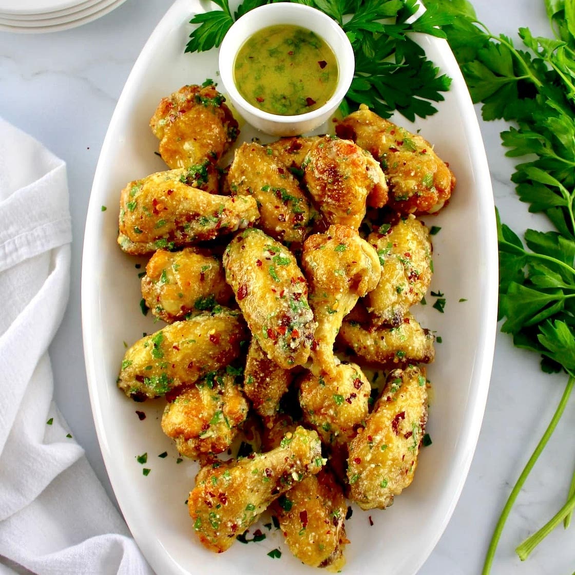 Air Fryer Garlic Parmesan Wings