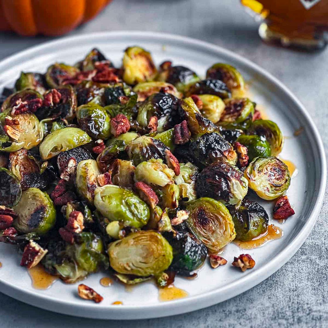 Maple Sriracha Glazed Brussels Sprouts Recipe