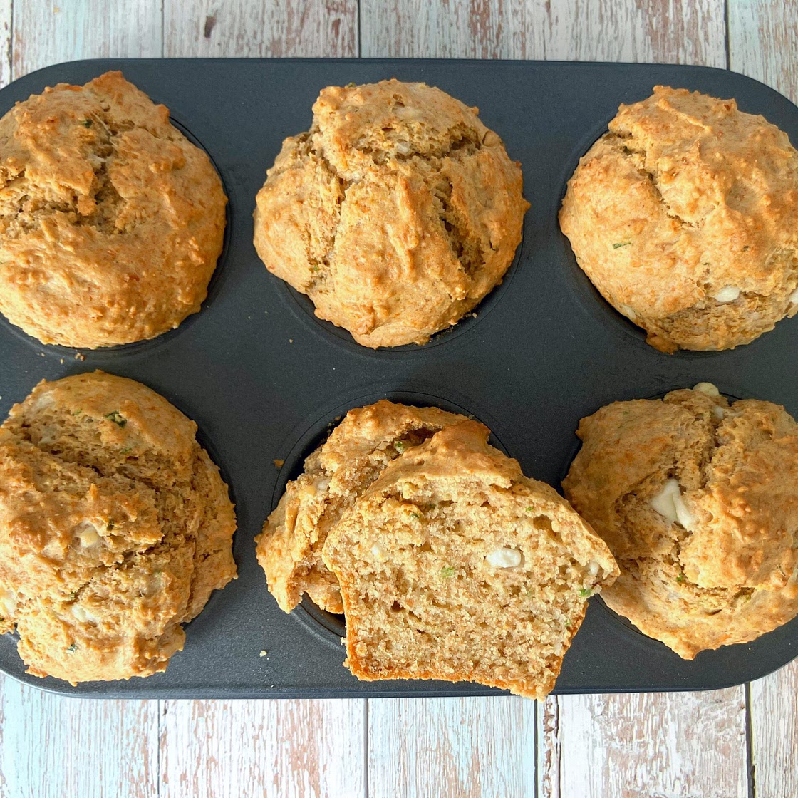 Wholemeal Spelt Savoury Muffins with Feta and Chives