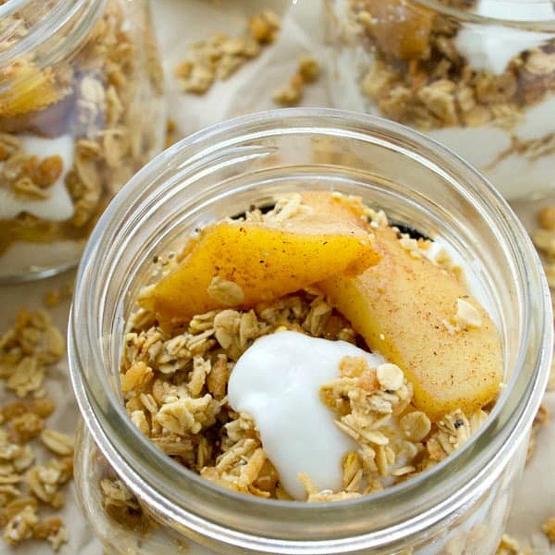 Caramelized Apple Granola Breakfast Parfaits