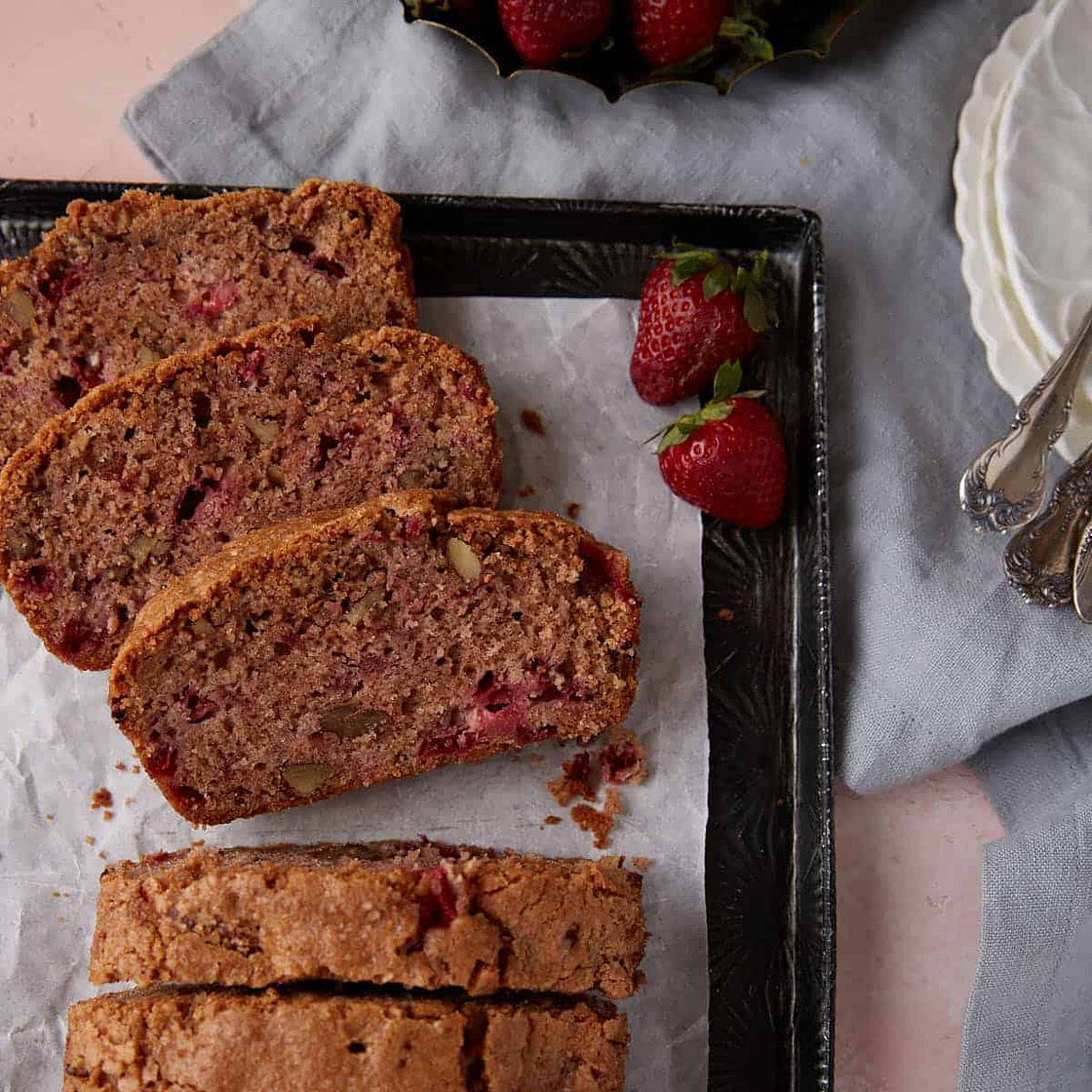 Easy Strawberry Quick Bread with a Strawberry Glaze