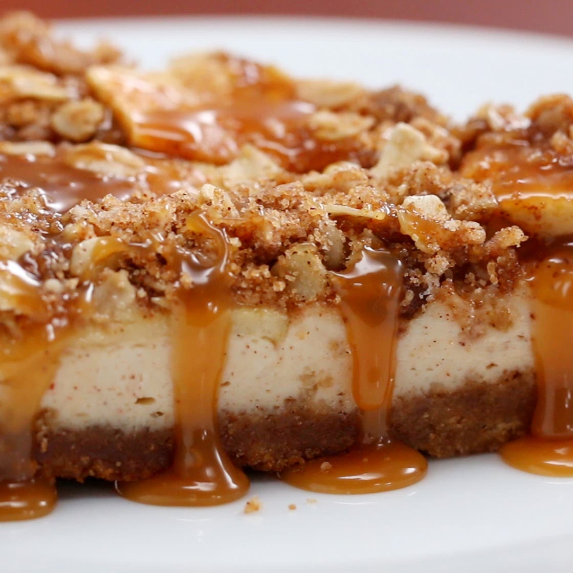 Caramel Apple Crumble Cheesecake Recipe by Tasty