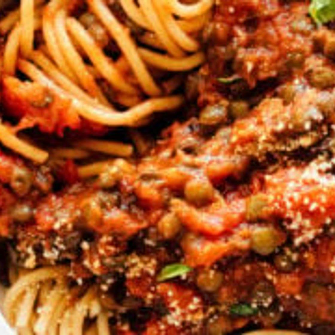 Hearty Spaghetti with Lentils & Marinara