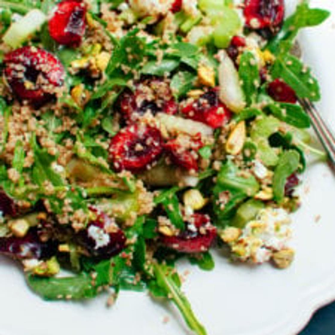 Cherry Couscous & Arugula Salad with Balsamic Vinaigrette