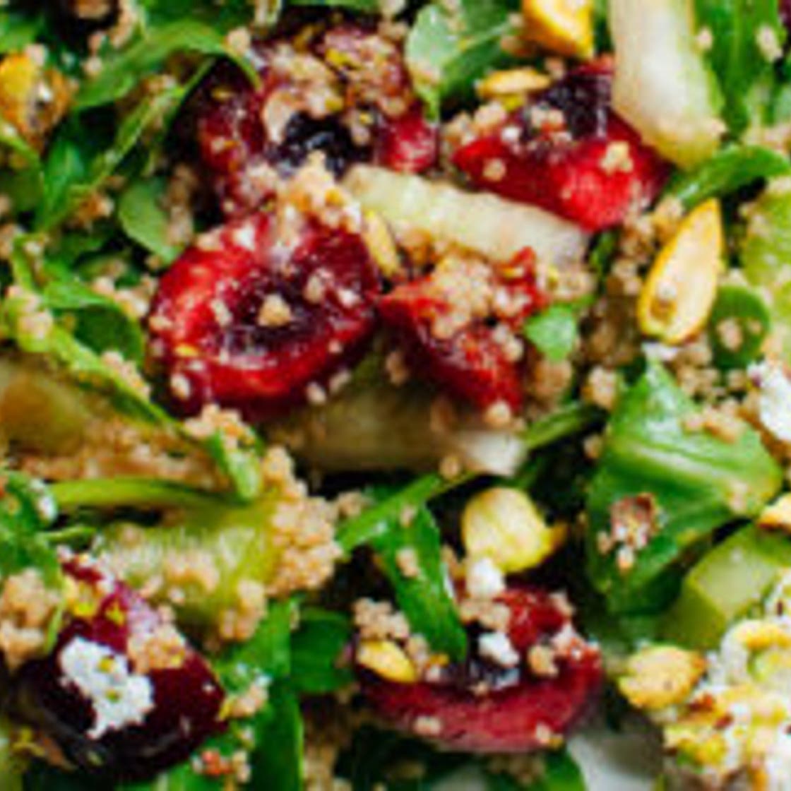 Cherry Couscous & Arugula Salad with Balsamic Vinaigrette