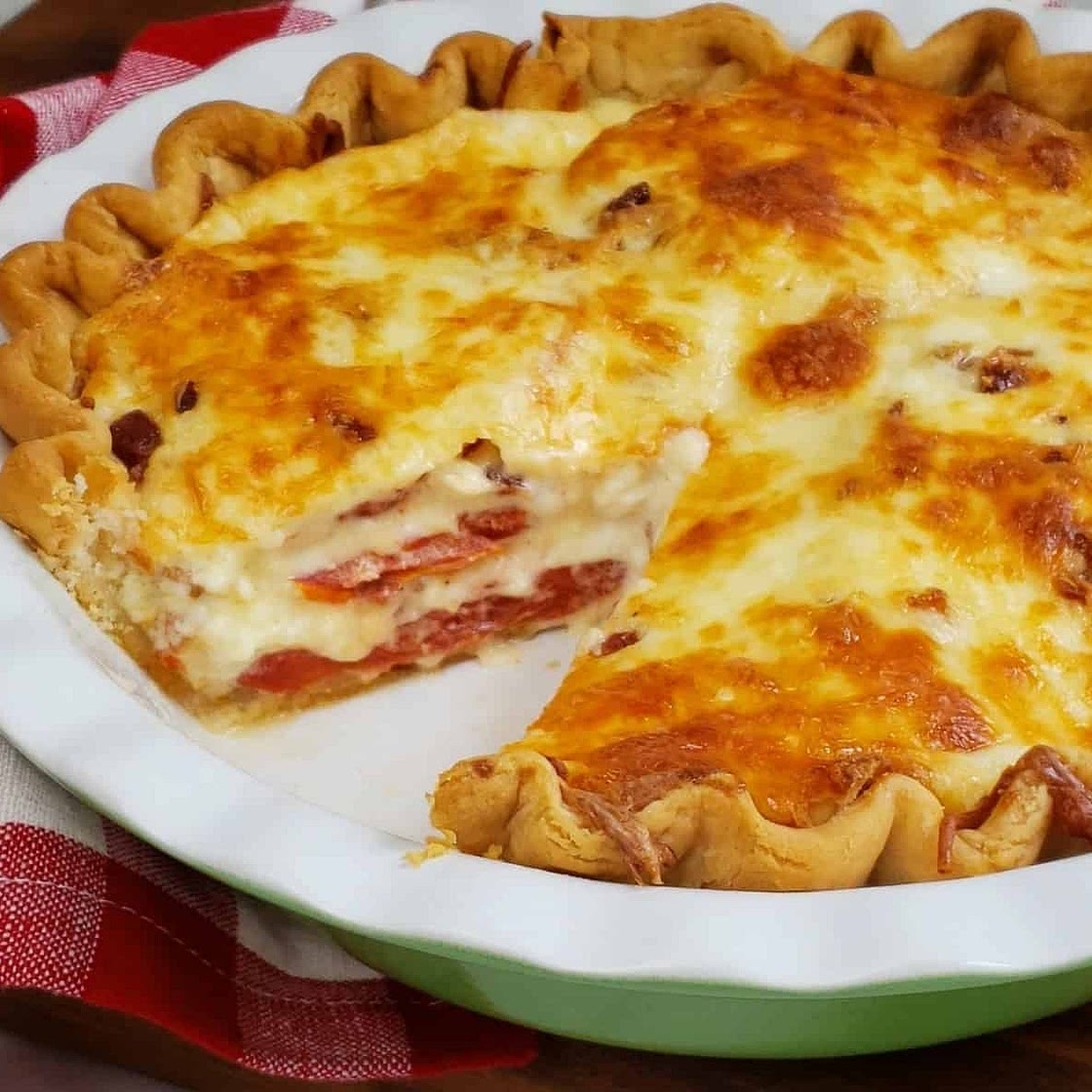 Tomato and Vidalia Onion Pie with Bacon