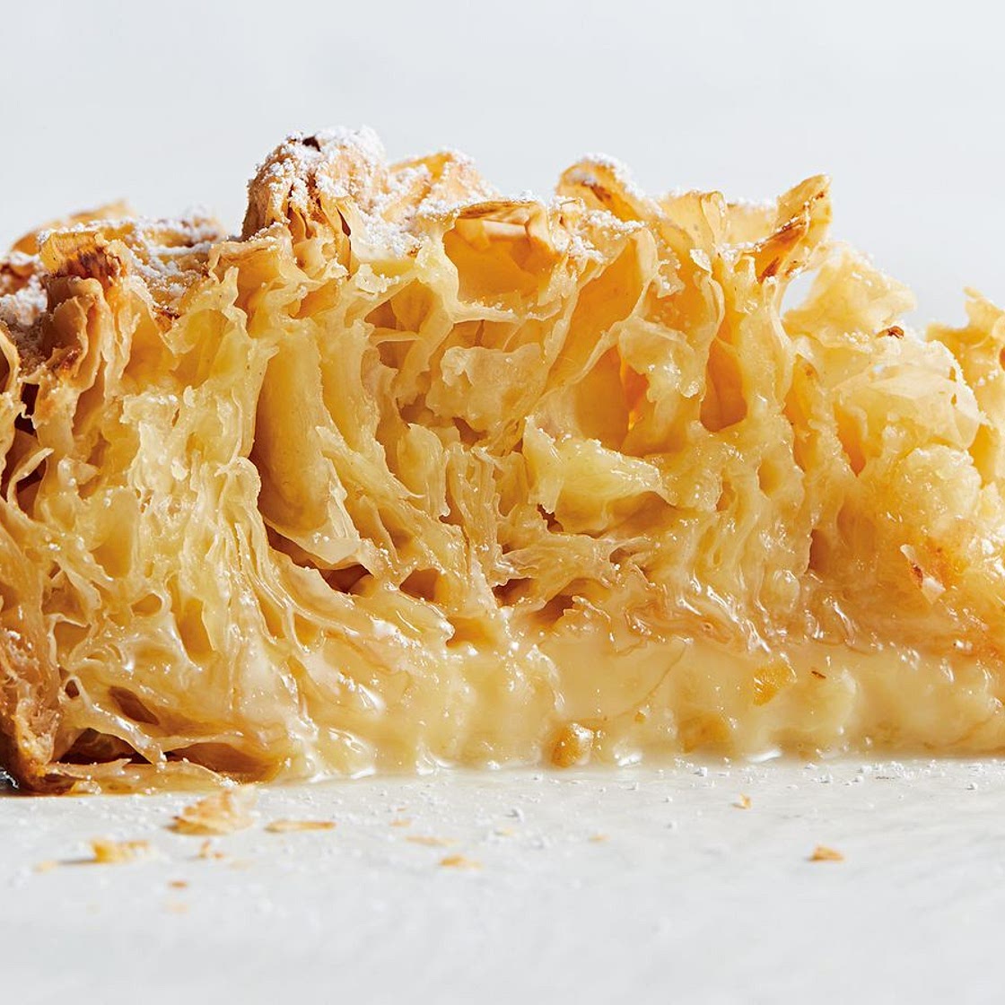 Condensed milk custard filo pie recipe