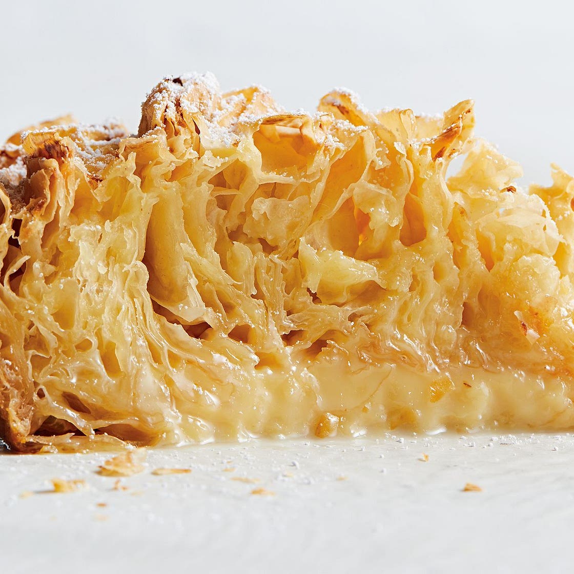 Condensed milk custard filo pie recipe