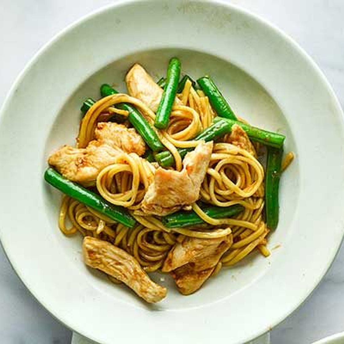 Ginger chicken & green bean noodles