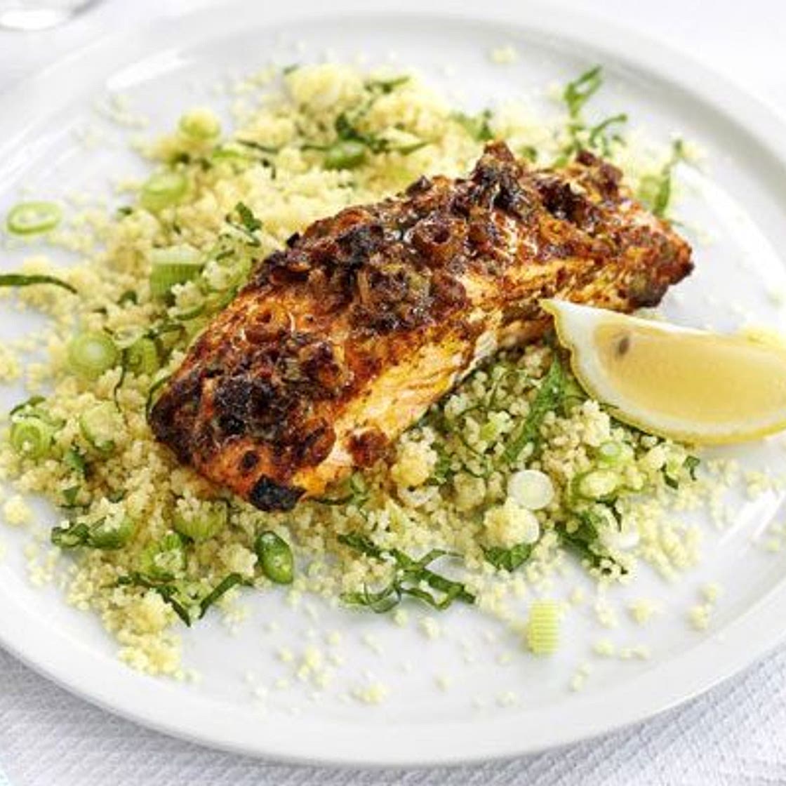 Spice & honey salmon with couscous