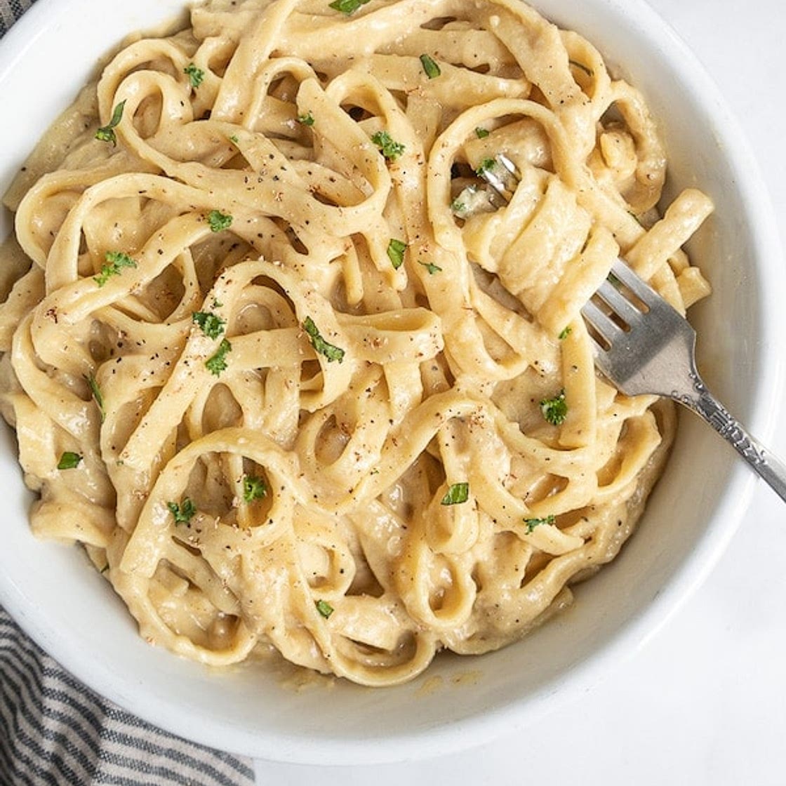 Vegan Fettuccine Alfredo (No Cashews)