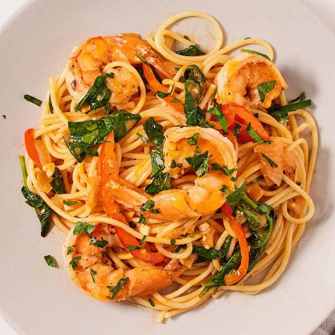 Red Curry Pasta with Shrimp