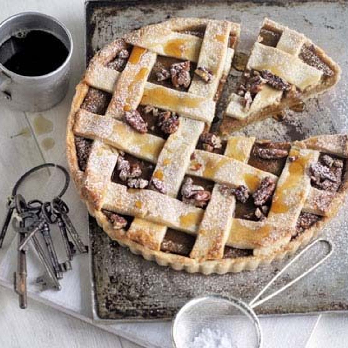 Butternut, maple & pecan lattice pie