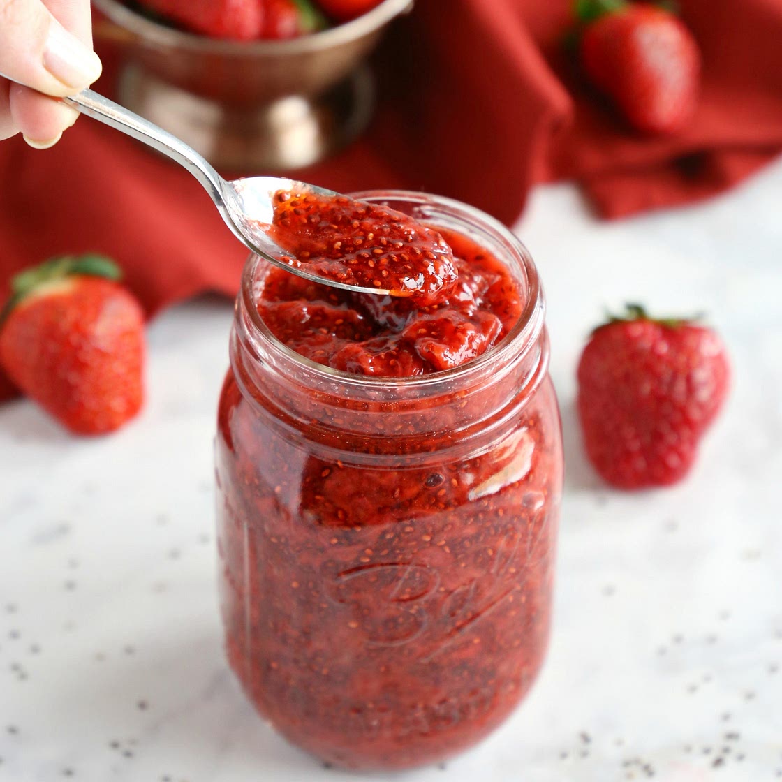 Easy 3-Ingredient Chia Seed Strawberry Jam