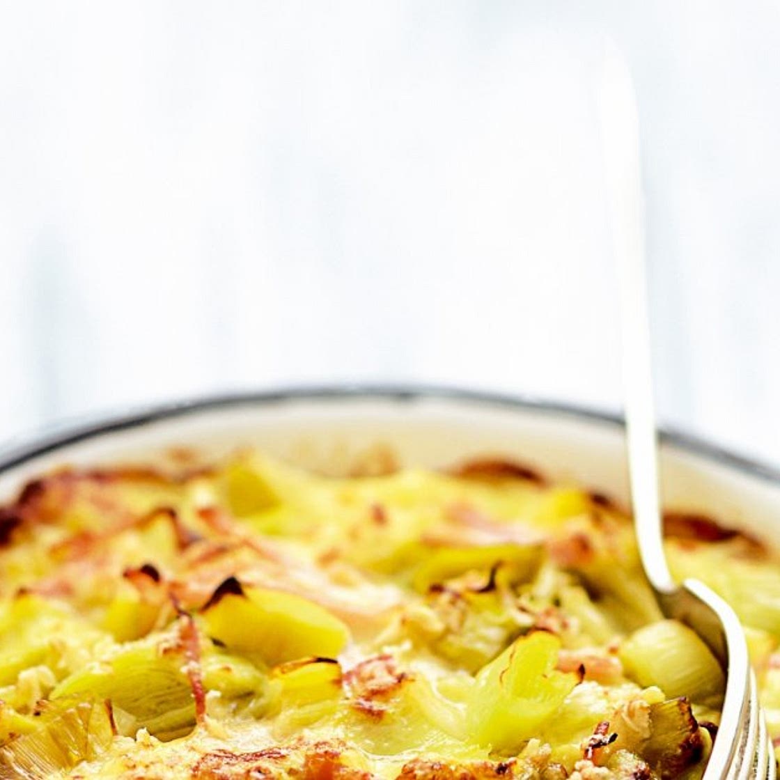 Gratin de poireaux au curry