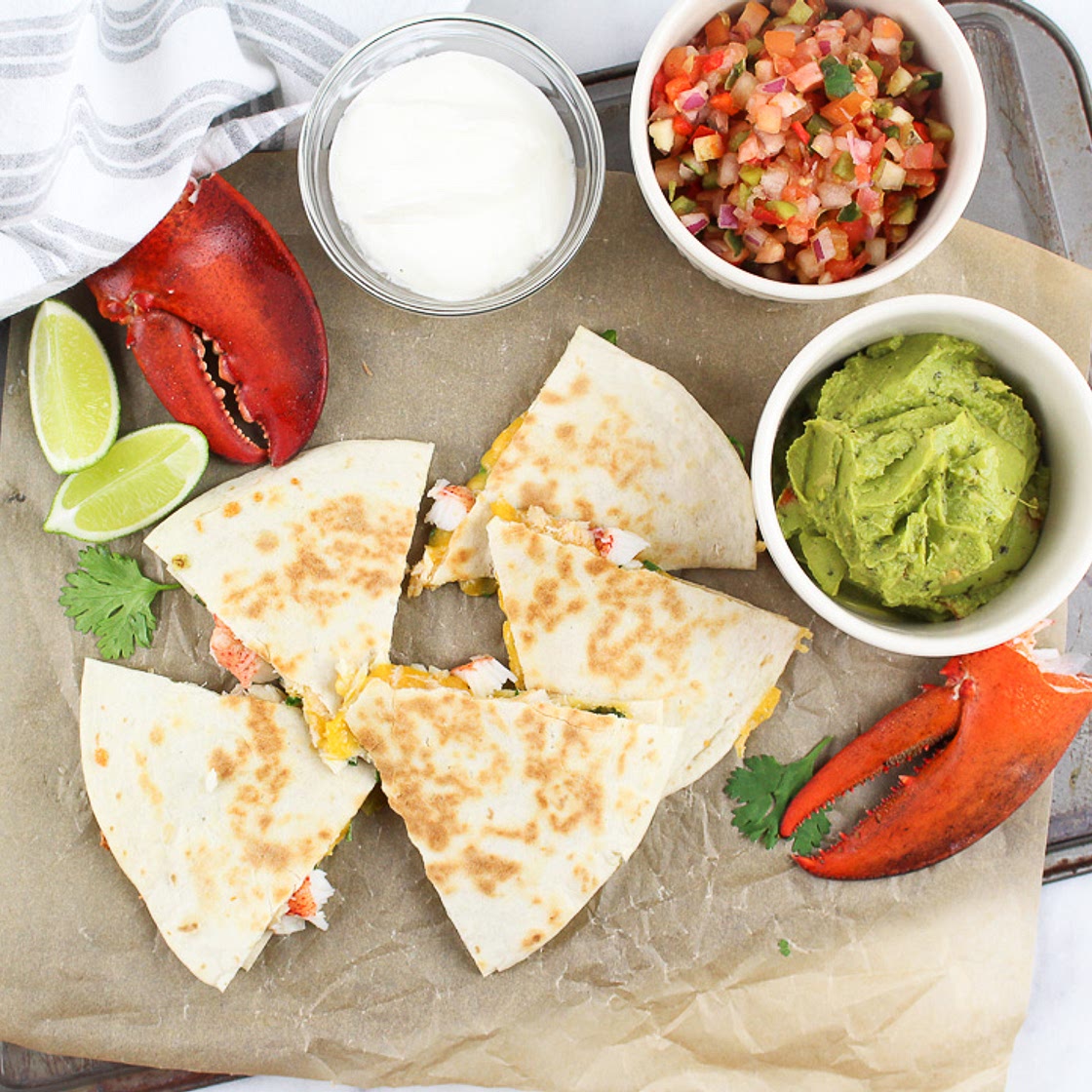 Cheesy Lobster Quesadillas