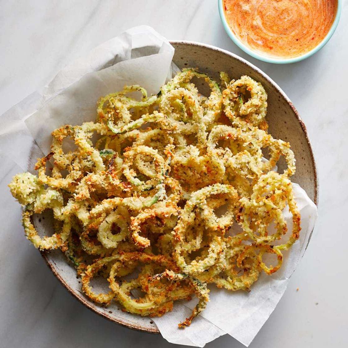 Baked Parmesan Zucchini Curly Fries