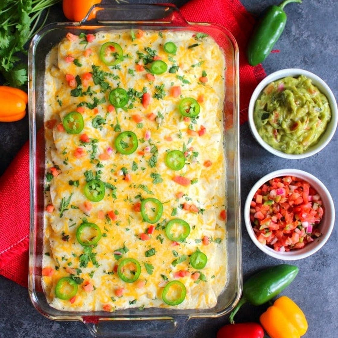 Shredded Chicken Enchiladas
