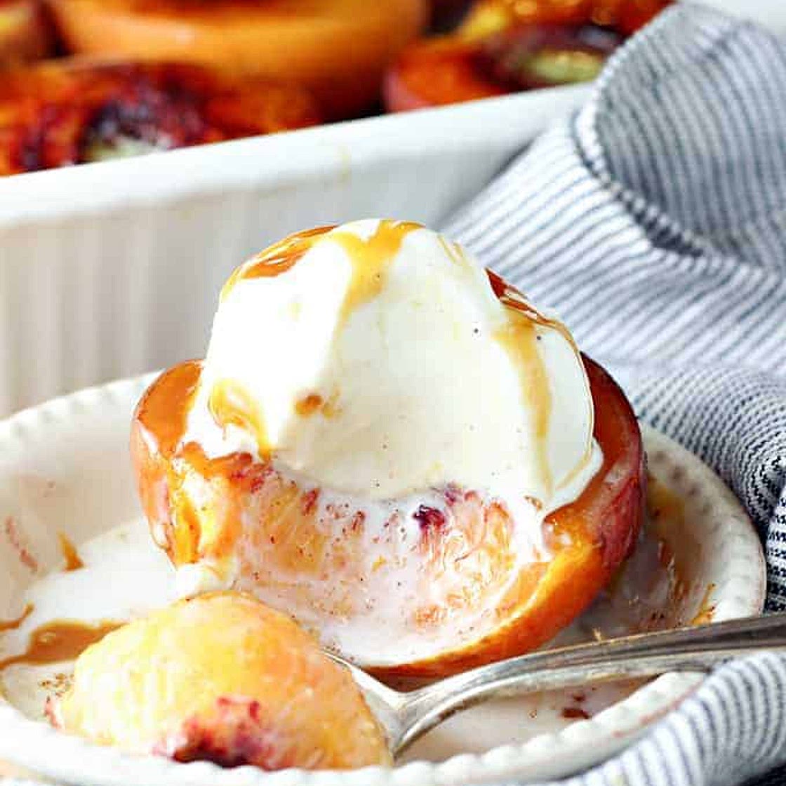 Cinnamon Sugar Baked Peaches