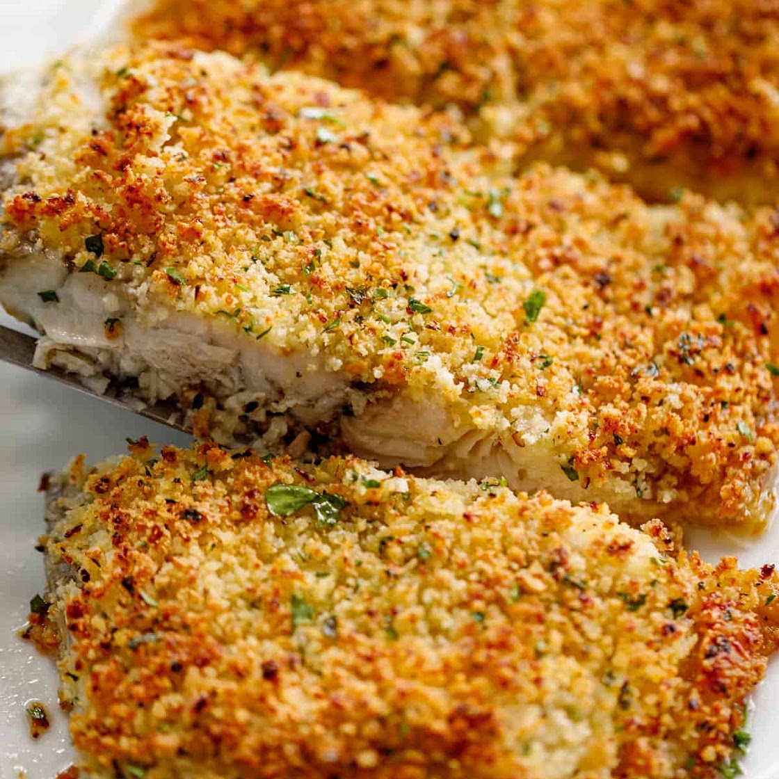 Crispy Garlic Parmesan Crumbed Fish