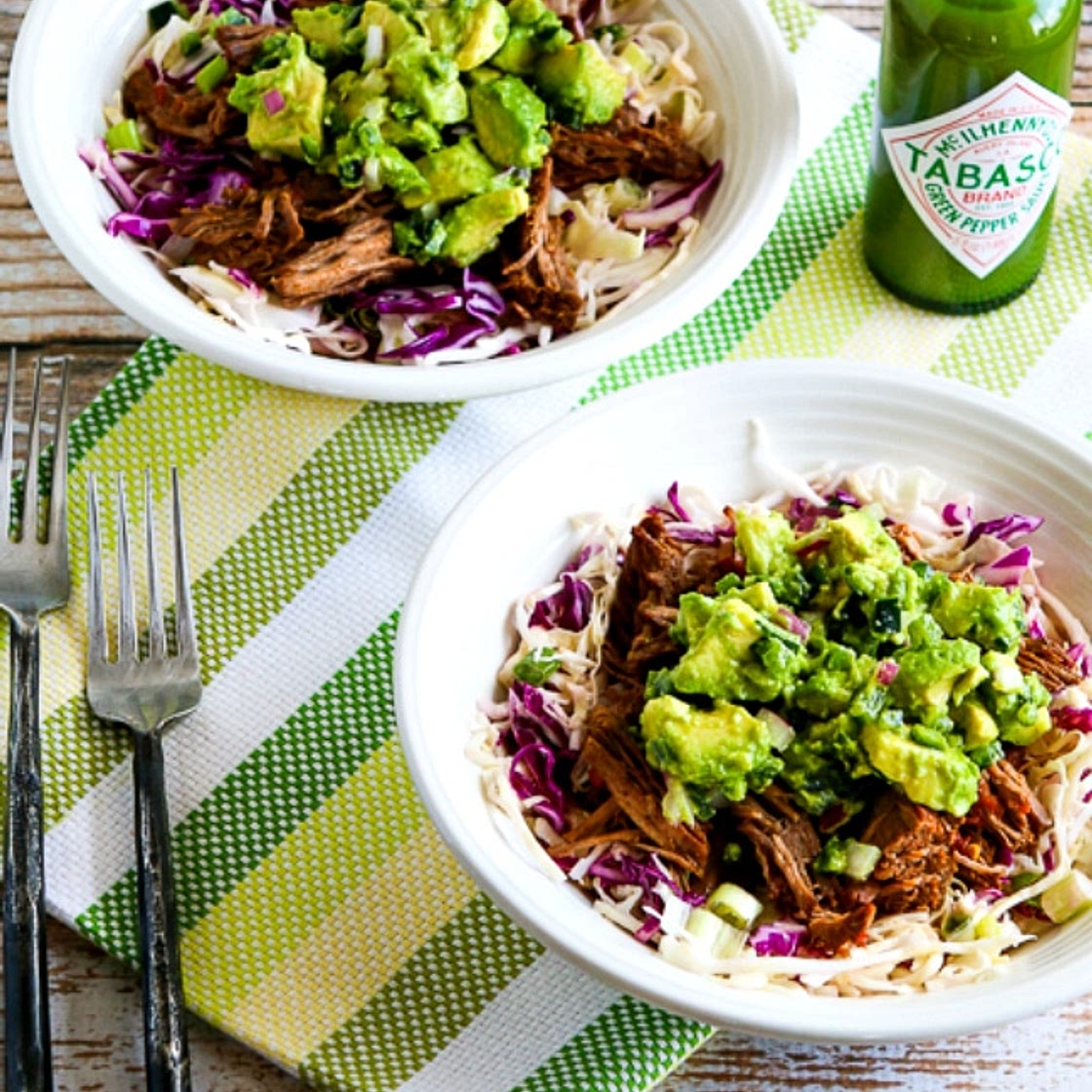 Green Chile Shredded Beef Cabbage Bowl