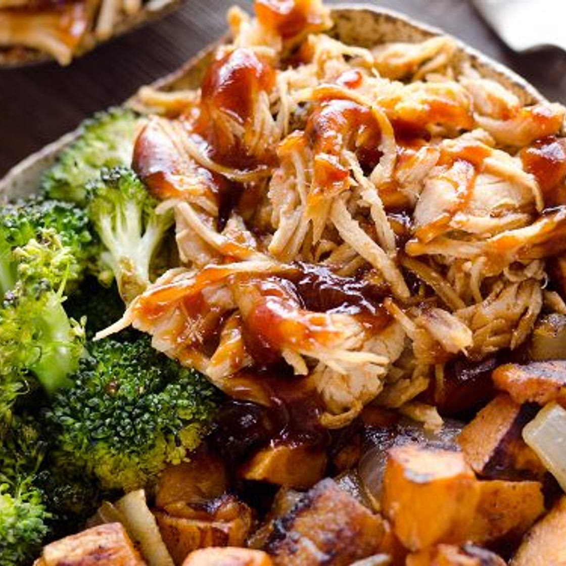 BBQ Chicken & Roasted Sweet Potato Bowls