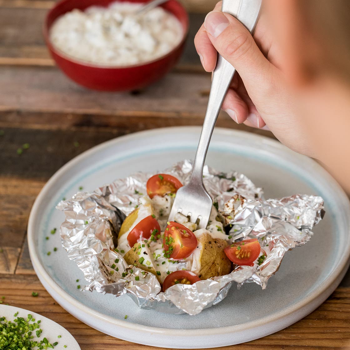 Dampfende Ofenkartoffel