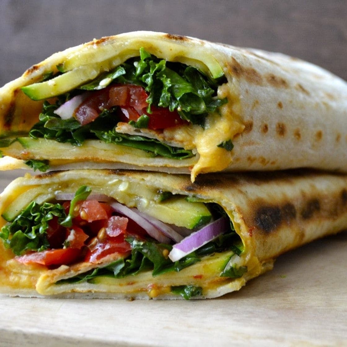 Grilled Zucchini Hummus Wrap