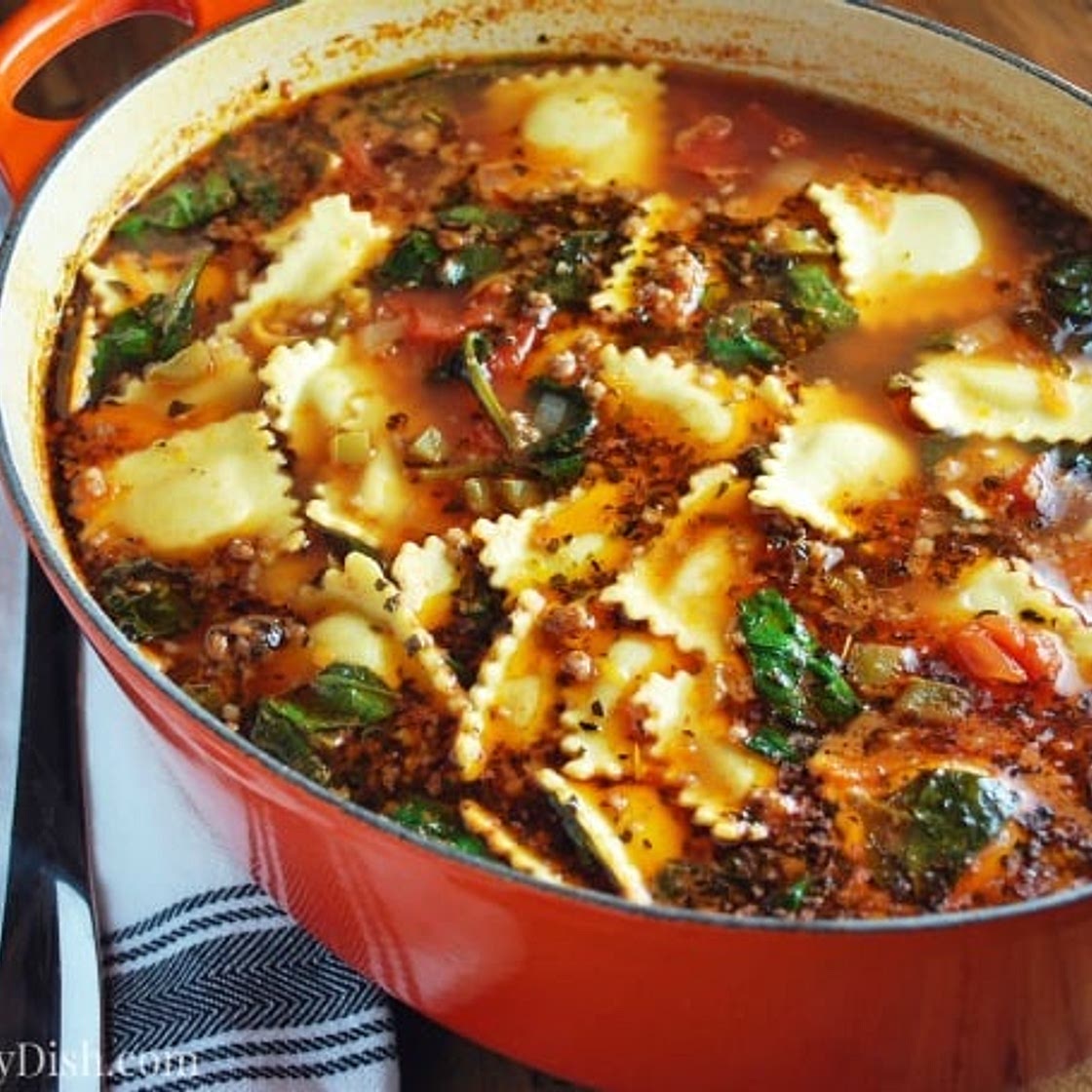 Italian Sausage and Ravioli soup