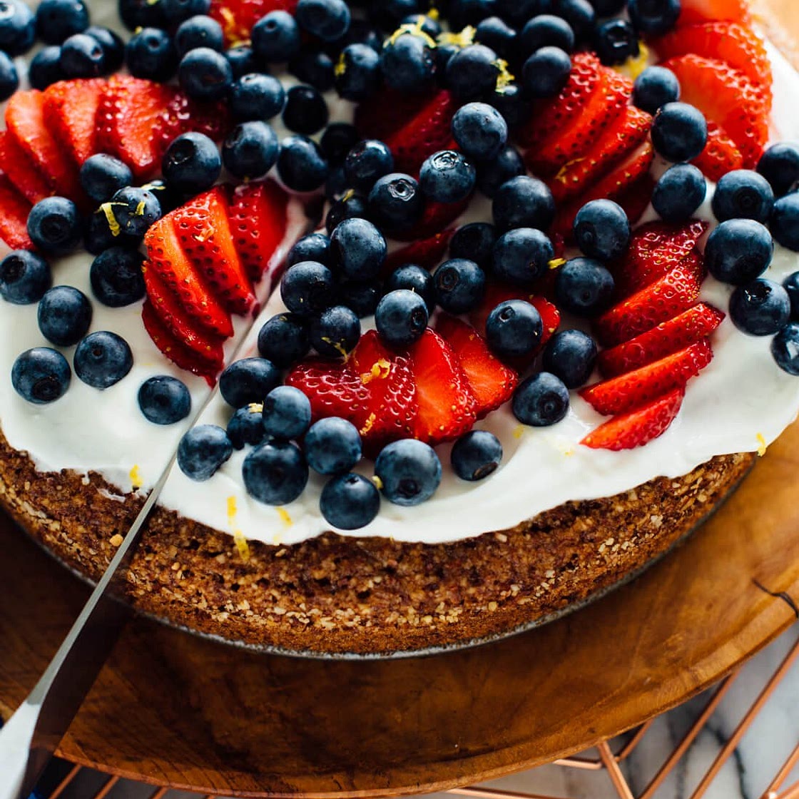 Gluten-Free Almond Cake with Berries on Top