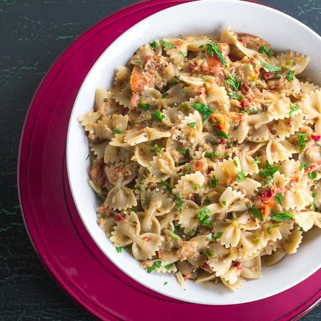 Low FODMAP Pasta with Tuna & Sun Dried Tomatoes