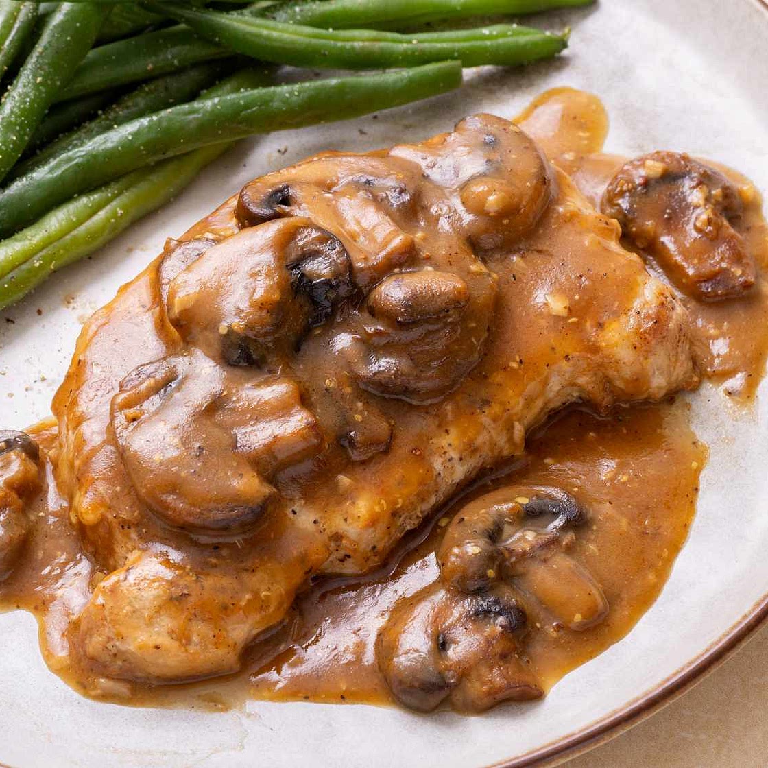 Pork Chops in Garlic Mushroom Sauce