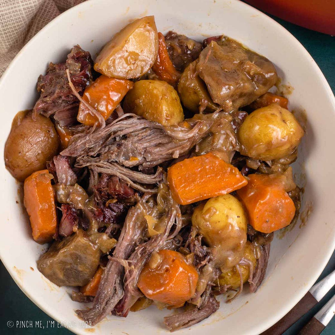 Easy Pot Roast with Onion Soup Mix (Oven or Slow Cooker)