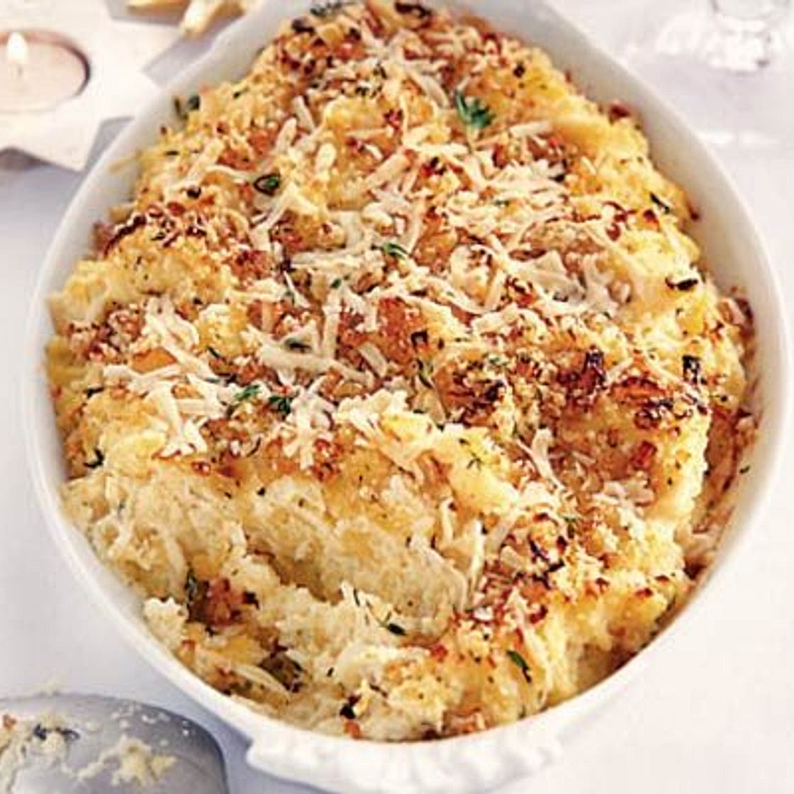 Winter root mash with buttery crumbs