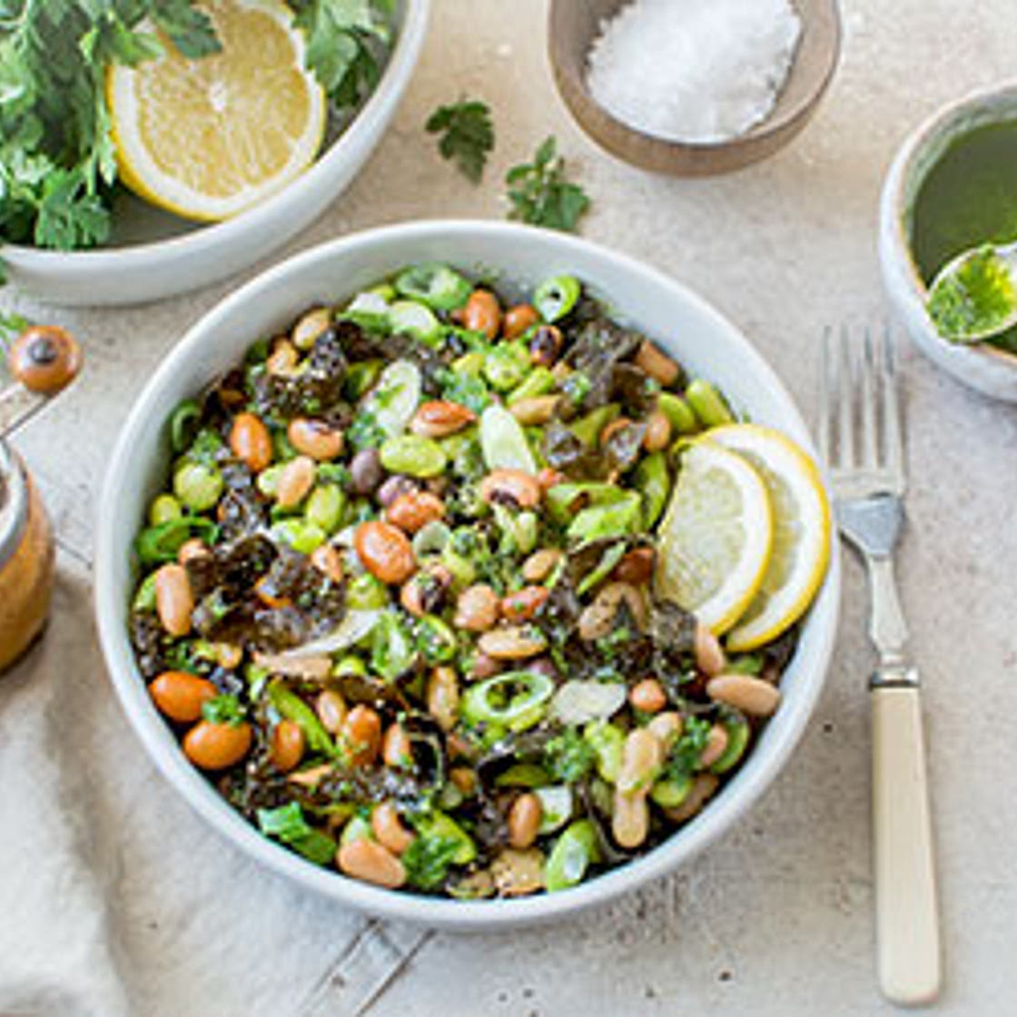 Mixed Legume and Seaweed Salad