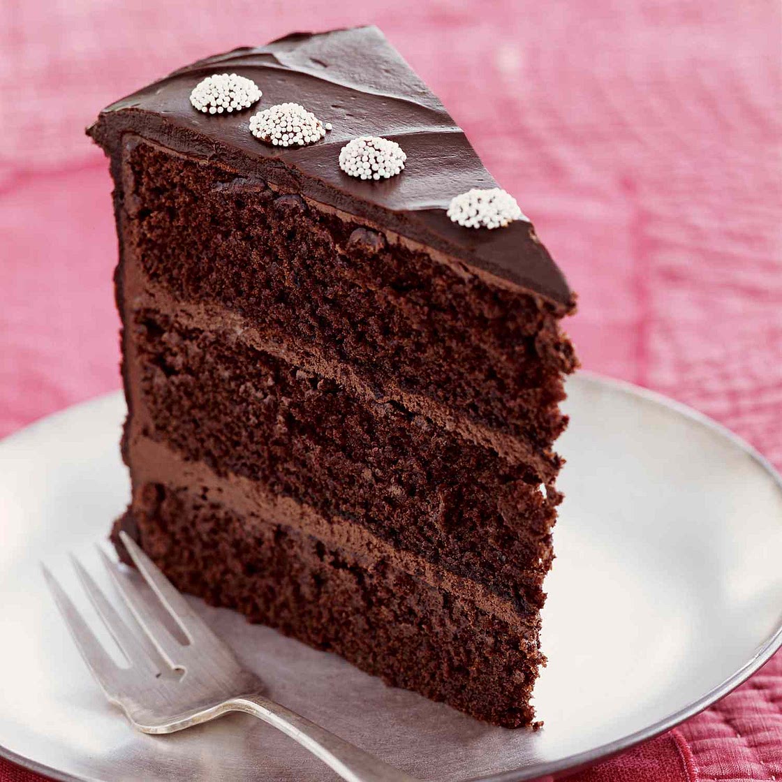 Chocolate Layer Cake with Peppermint Ganache Frosting