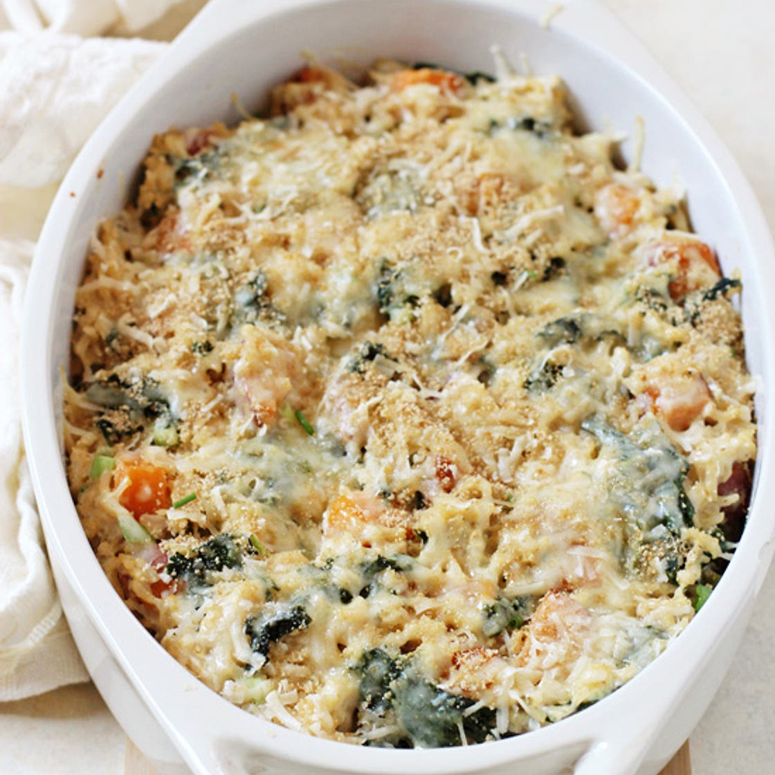 Sweet Potato and Kale Brown Rice Casserole