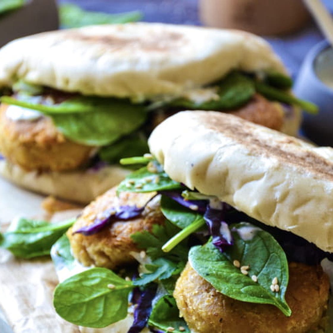 Pain pita maison et ses falafels