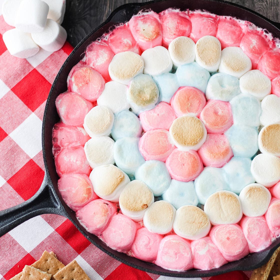 Red White and Blue S'mores Dip