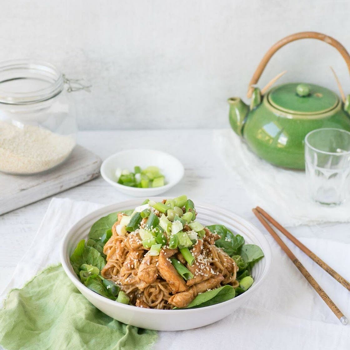 Chicken and Peanut Sesame Noodles Recipe