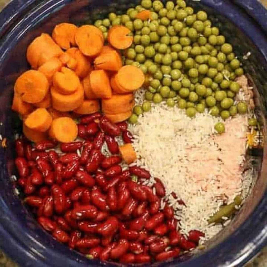 Easy Homemade Dog Food Crockpot Recipe with Ground Chicken