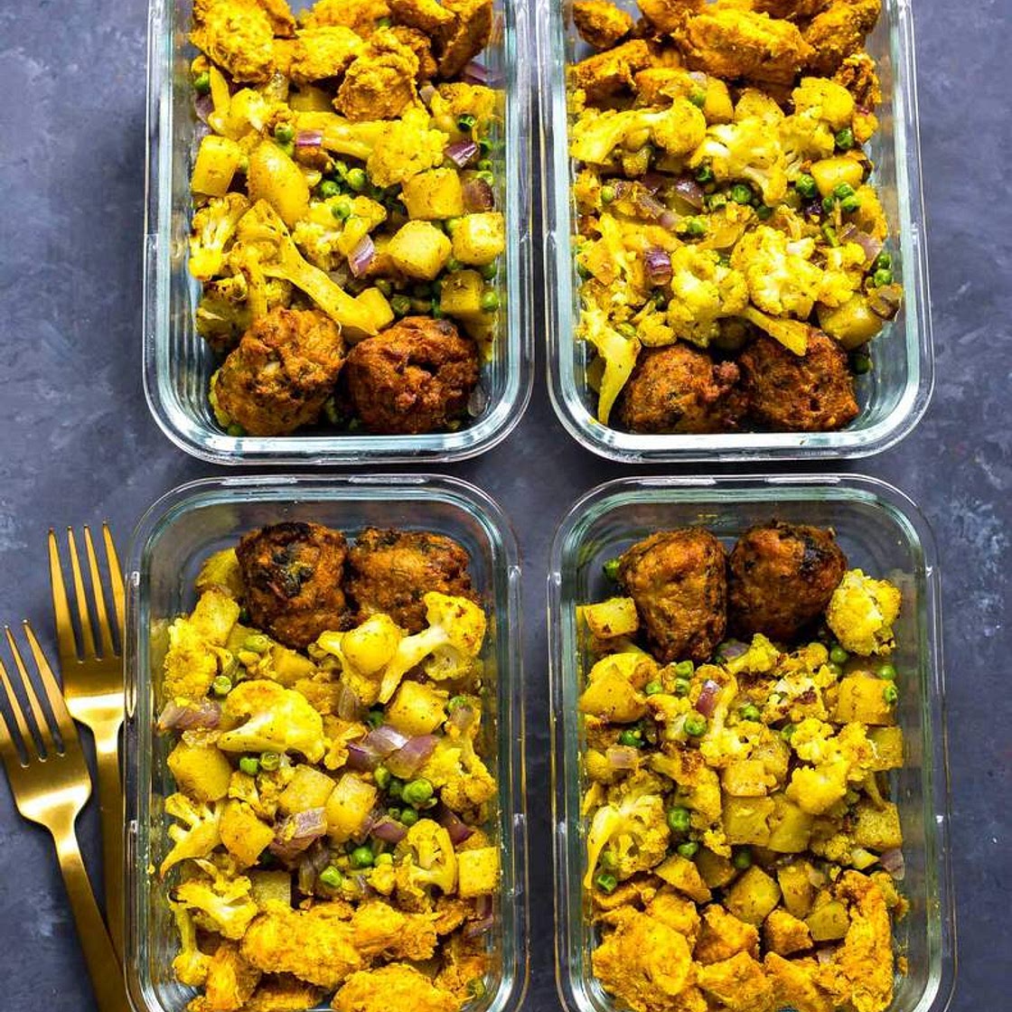 Indian-Inspired Chicken Meal Prep Bowls