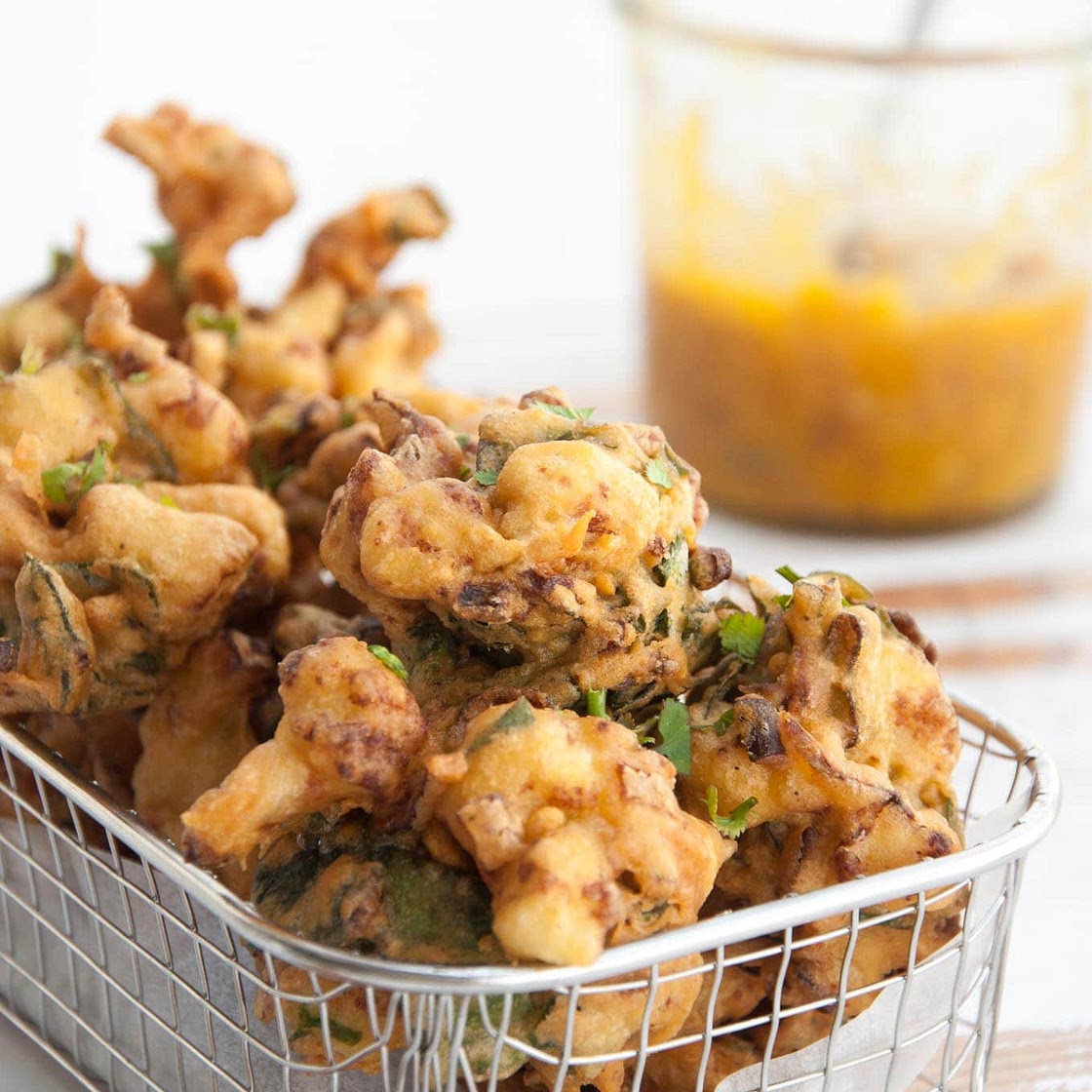 Vegetable Pakoras with Mango Chutney