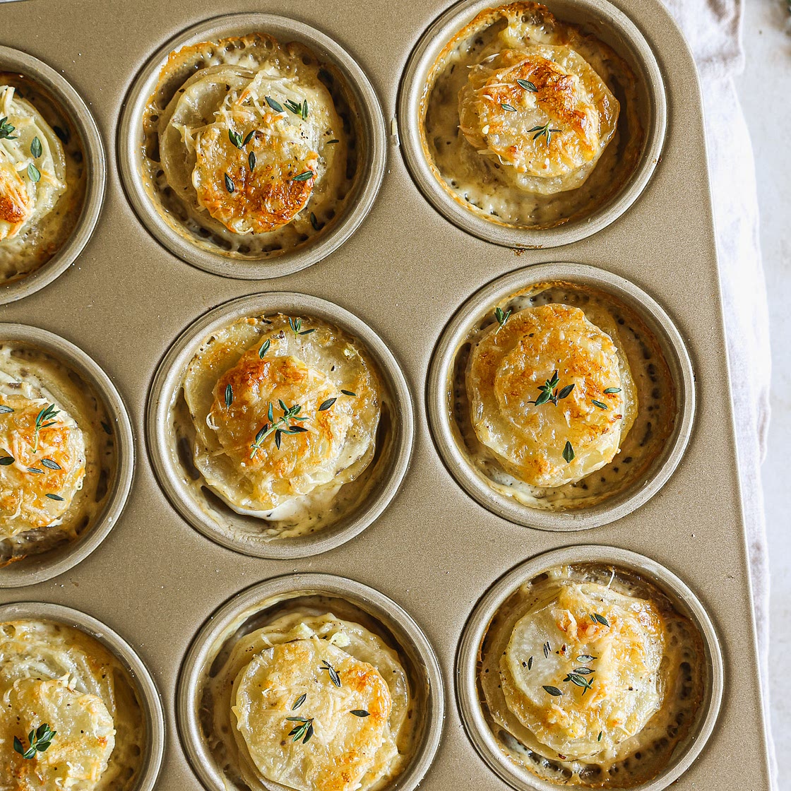 Potato Stacks in Muffin Tin